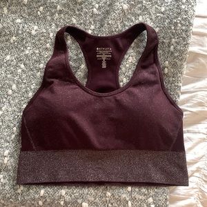sparkly maroon athleta sports bra